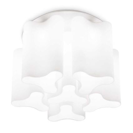 Ideal Lux - Loftlampe COMPO 6xE27/52W/230V Ø 56 cm hvid