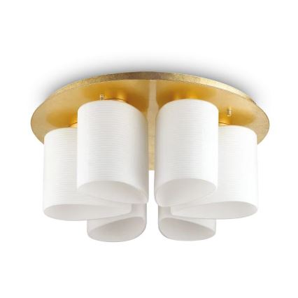 Ideal Lux - Loftlampe DAISY 6xE27/52W/230V diameter 60 cm guldfarvet/hvid
