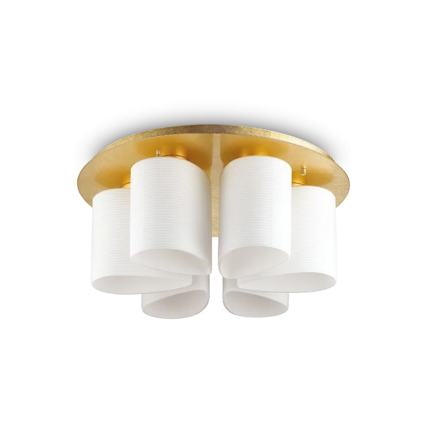 Ideal Lux - Loftlampe DAISY 6xE27/52W/230V diameter 60 cm guldfarvet/hvid