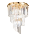 Ideal Lux - Loftlampe i krystal CARLTON 12xE14/40W/230V diameter 50 cm guldfarvet