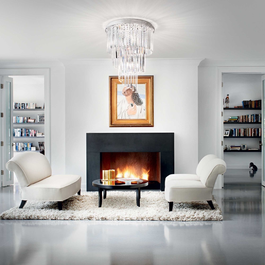 Ideal Lux - Loftlampe i krystal CARLTON 12xE14/40W/230V diameter 50 cm skinnende krom