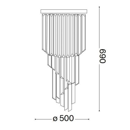Ideal Lux - Loftlampe i krystal CARLTON 12xE14/40W/230V diameter 50 cm skinnende krom