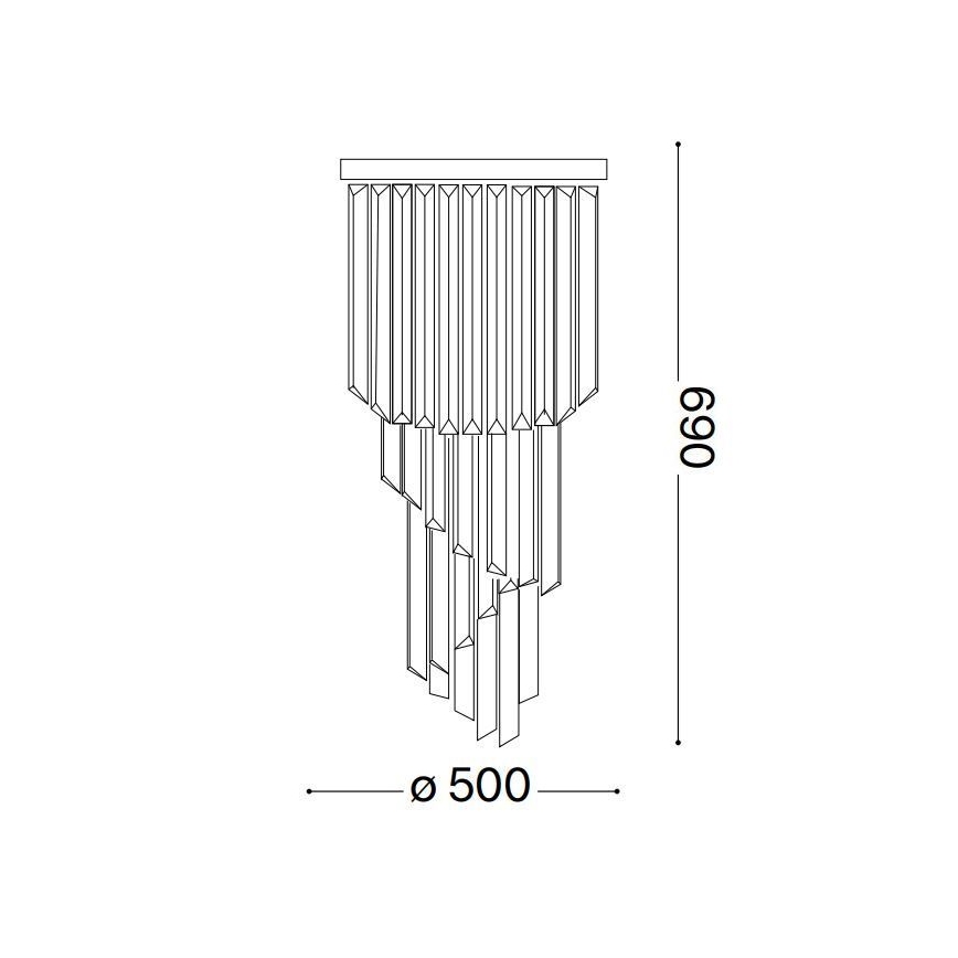Ideal Lux - Loftlampe i krystal CARLTON 12xE14/40W/230V diameter 50 cm skinnende krom