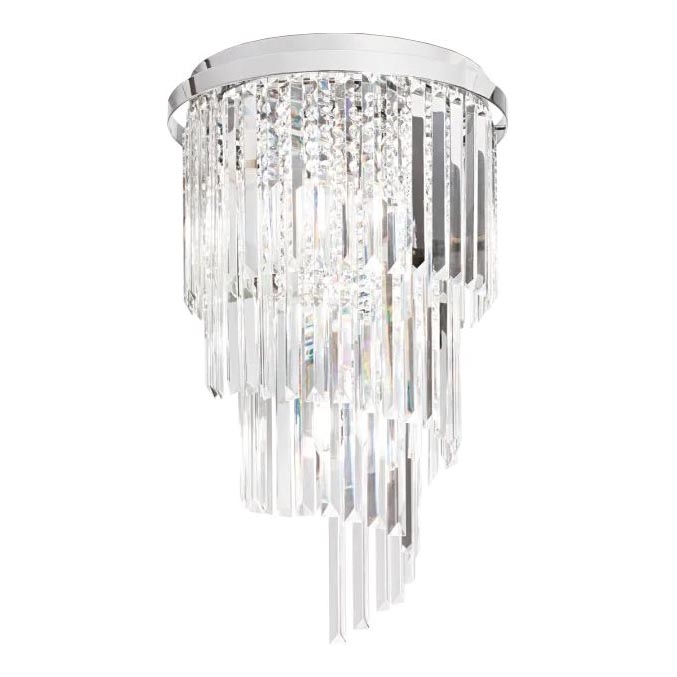Ideal Lux - Loftlampe i krystal CARLTON 8xE14/40W/230V diameter 40 cm skinnende krom