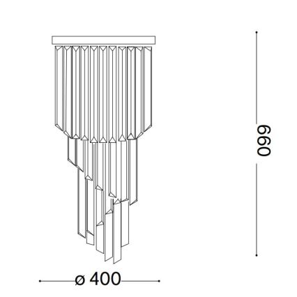 Ideal Lux - Loftlampe i krystal CARLTON 8xE14/40W/230V diameter 40 cm skinnende krom