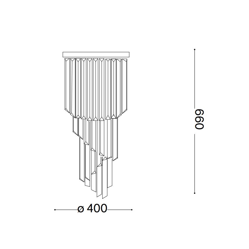 Ideal Lux - Loftlampe i krystal CARLTON 8xE14/40W/230V diameter 40 cm skinnende krom