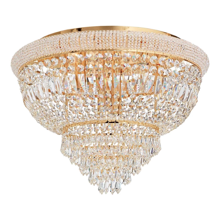 Ideal Lux - Loftlampe i krystal DUBAI 24xE14/28W/230V diameter 78 cm guldfarvet