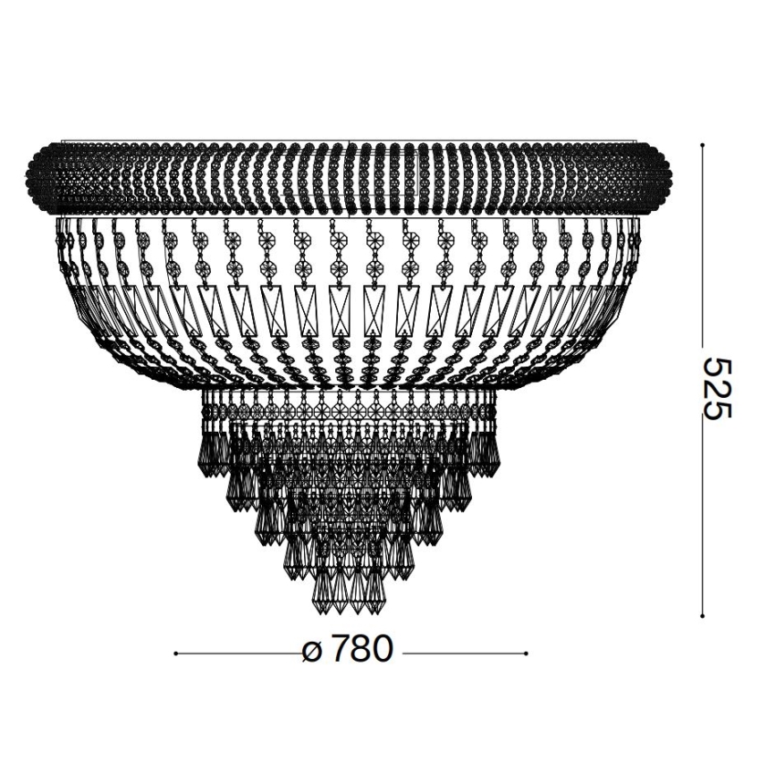 Ideal Lux - Loftlampe i krystal DUBAI 24xE14/28W/230V diameter 78 cm guldfarvet