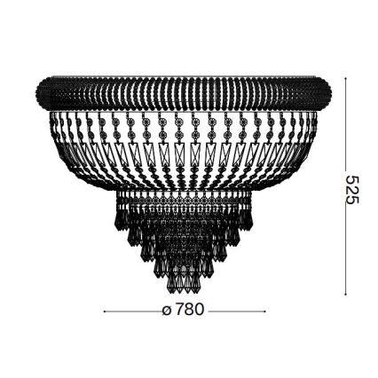 Ideal Lux - Loftlampe i krystal DUBAI 24xE14/28W/230V diameter 78 cm skinnende krom