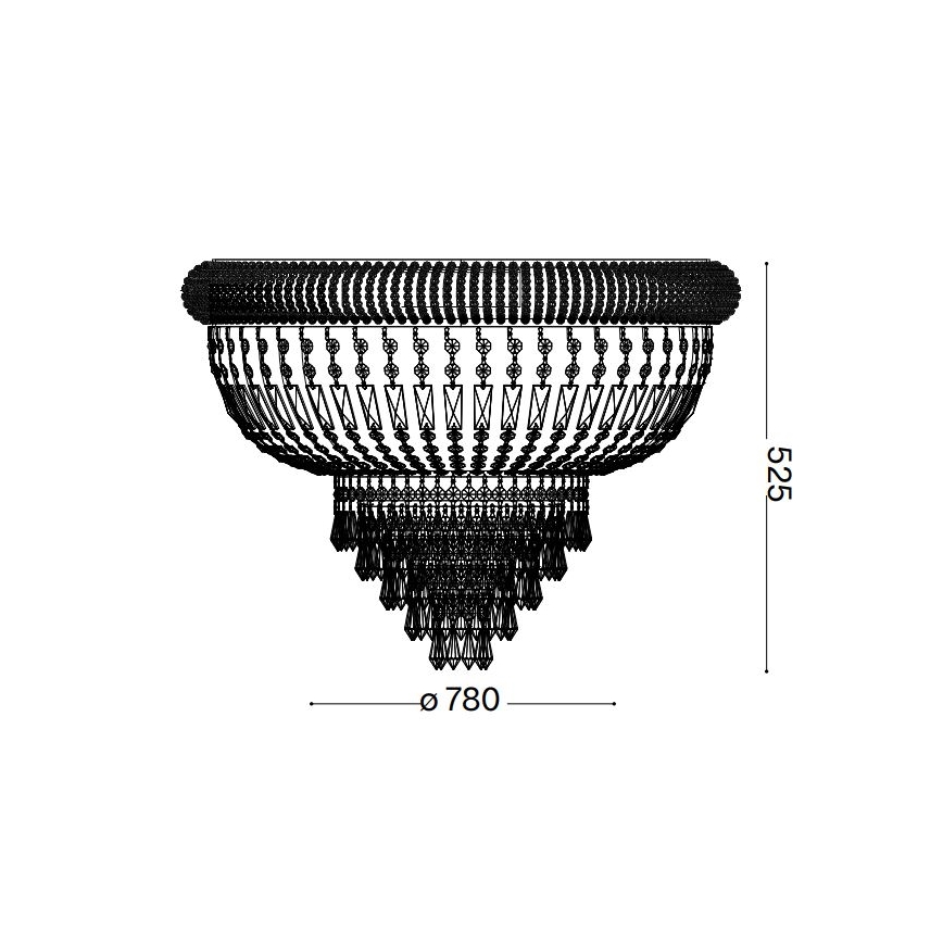 Ideal Lux - Loftlampe i krystal DUBAI 24xE14/28W/230V diameter 78 cm skinnende krom