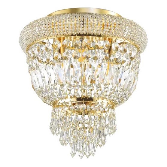 Ideal Lux - Loftlampe i krystal DUBAI 3xE14/28W/230V diameter 32 cm guldfarvet