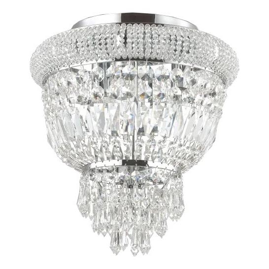 Ideal Lux - Loftlampe i krystal DUBAI 3xE14/28W/230V diameter 32 cm skinnende krom