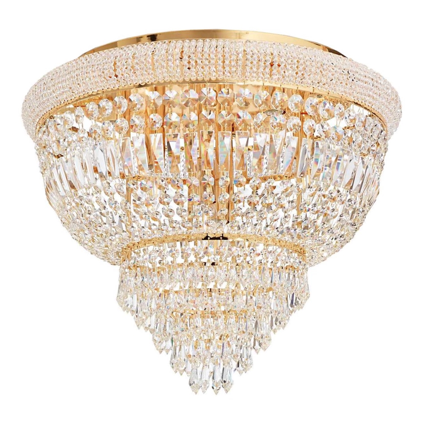 Ideal Lux - Loftlampe i krystal DUBAI 6xE14/28W/230V diameter 52 cm guldfarvet
