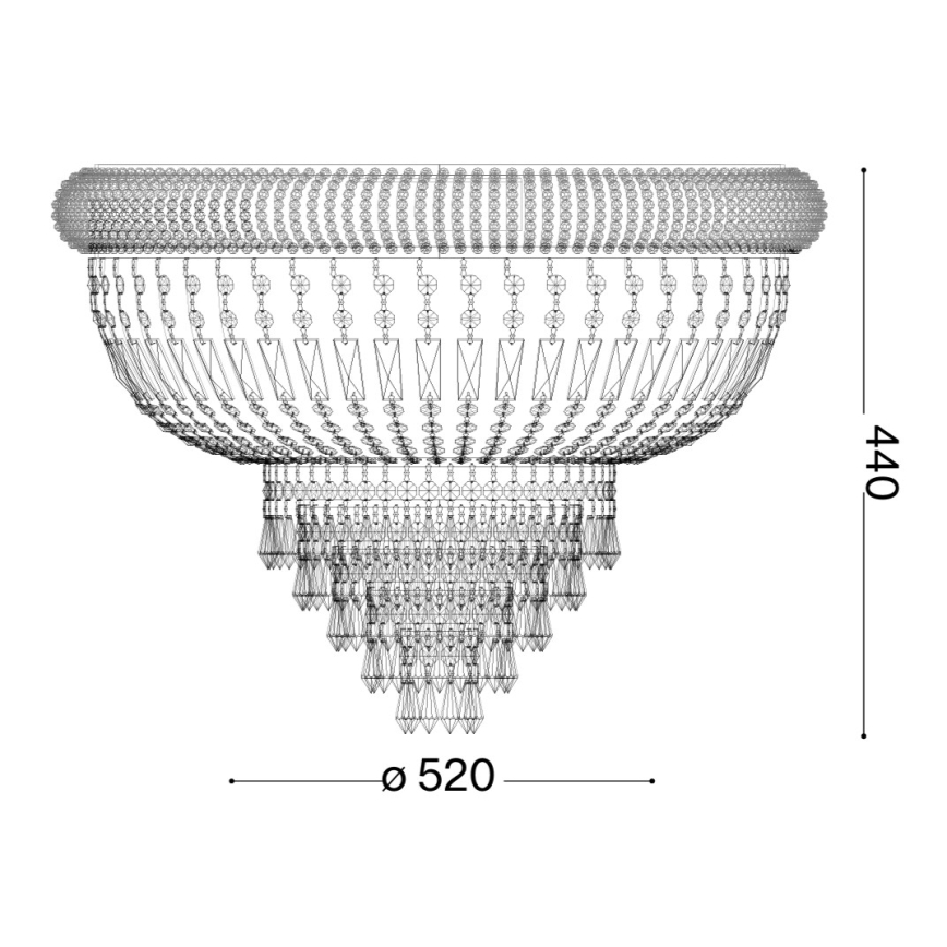 Ideal Lux - Loftlampe i krystal DUBAI 6xE14/28W/230V diameter 52 cm guldfarvet