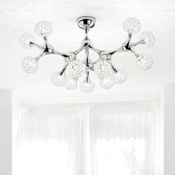 Ideal Lux - Loftlampe i krystal NODI 15xG9/40W/230V skinnende krom