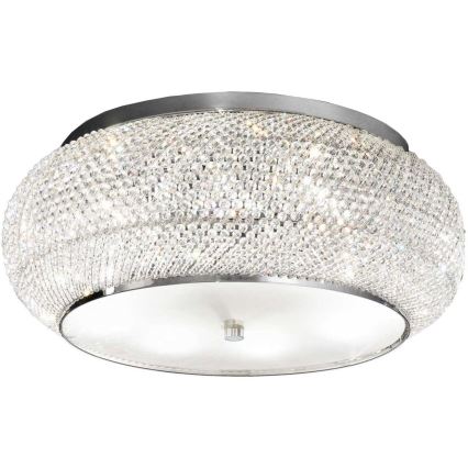 Ideal Lux - Loftlampe i krystal PASHA 10xE14/40W/230V diameter 55 skinnende krom