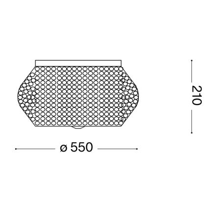 Ideal Lux - Loftlampe i krystal PASHA 10xE14/40W/230V diameter 55 skinnende krom