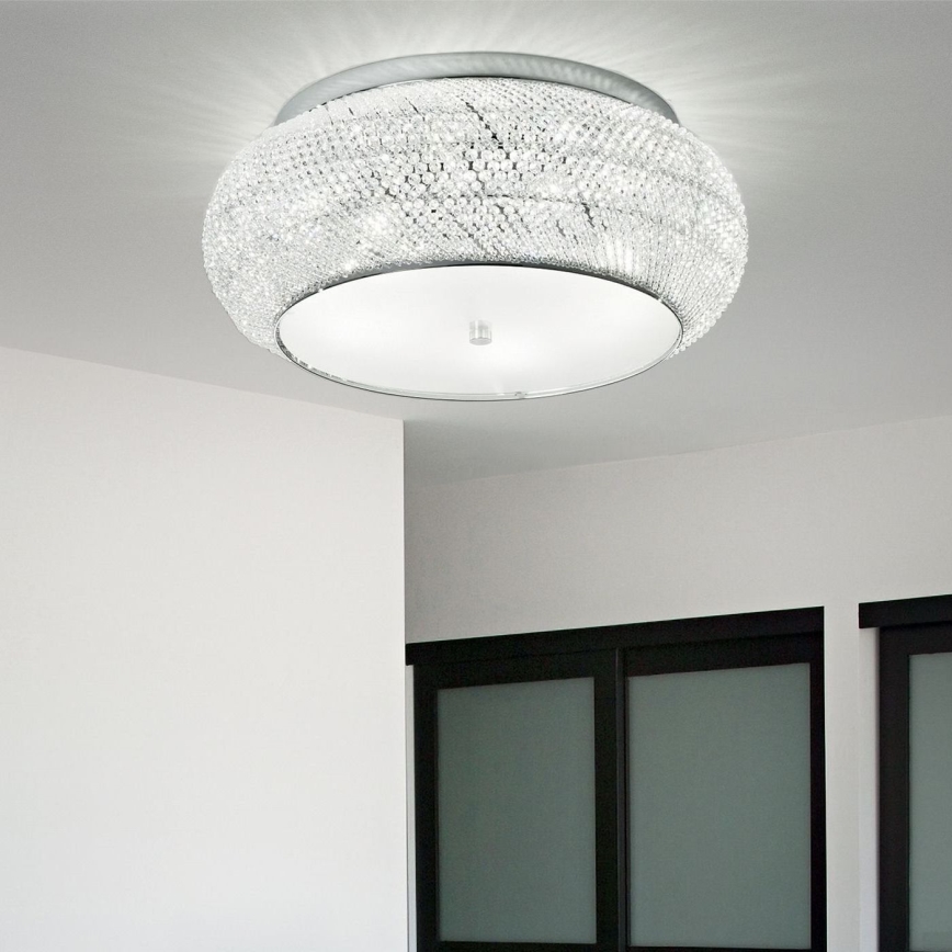 Ideal Lux - Loftlampe i krystal PASHA 10xE14/40W/230V diameter 55 skinnende krom