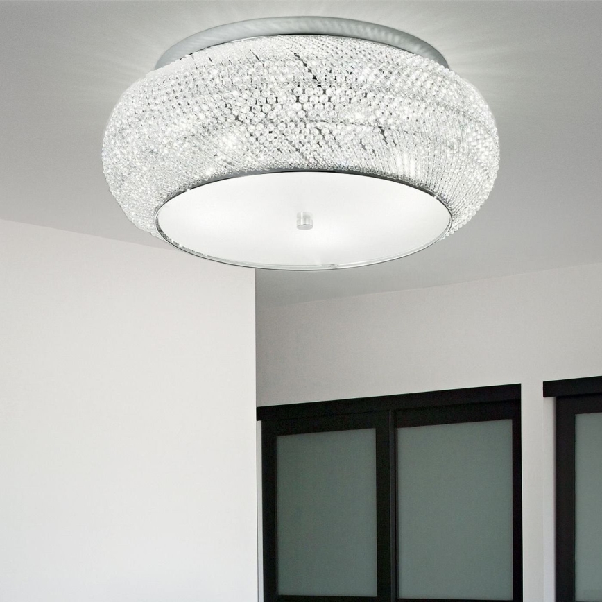 Ideal Lux - Loftlampe i krystal PASHA 14xE14/40W/230V diameter 65 skinnende krom