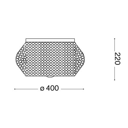 Ideal Lux - Loftlampe i krystal PASHA 6xE14/40W/230V diameter 40 cm guldfarvet