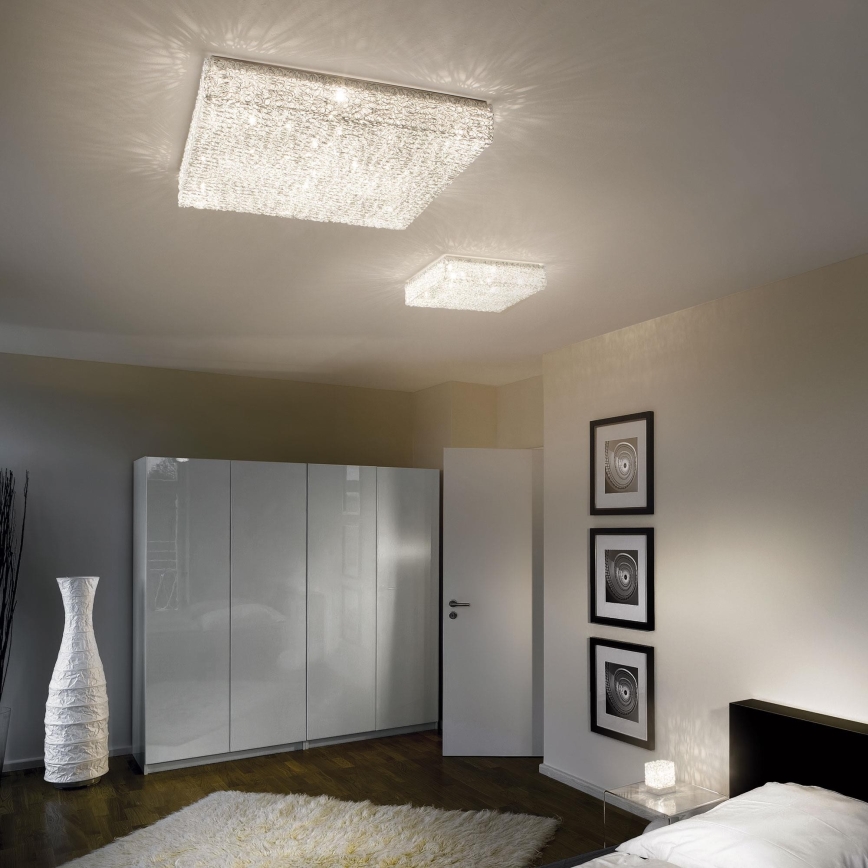 Ideal Lux - Loftlampe i krystal QUADRO 12xG9/40W/230V