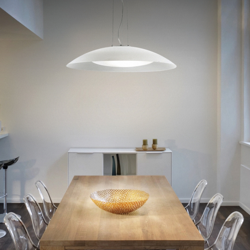 Ideal Lux - Loftlampe med wireophæng, 3xE27/60W/230V, Ø64 cm, hvid