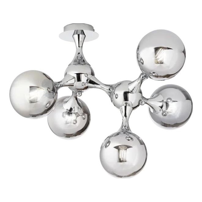 Ideal Lux - Loftlampe NODI 5xE14/28W/230V skinnende krom