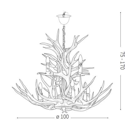 Ideal Lux – Lysekrone CHALET 12×E14/40W/230V