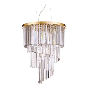 Ideal Lux - Lysekrone i krystal CARLTON 12xE14/40W/230V diameter 50 cm guldfarvet