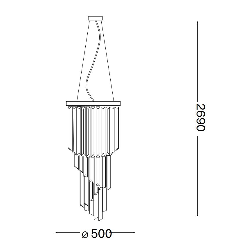 Ideal Lux - Lysekrone i krystal CARLTON 12xE14/40W/230V diameter 50 cm guldfarvet