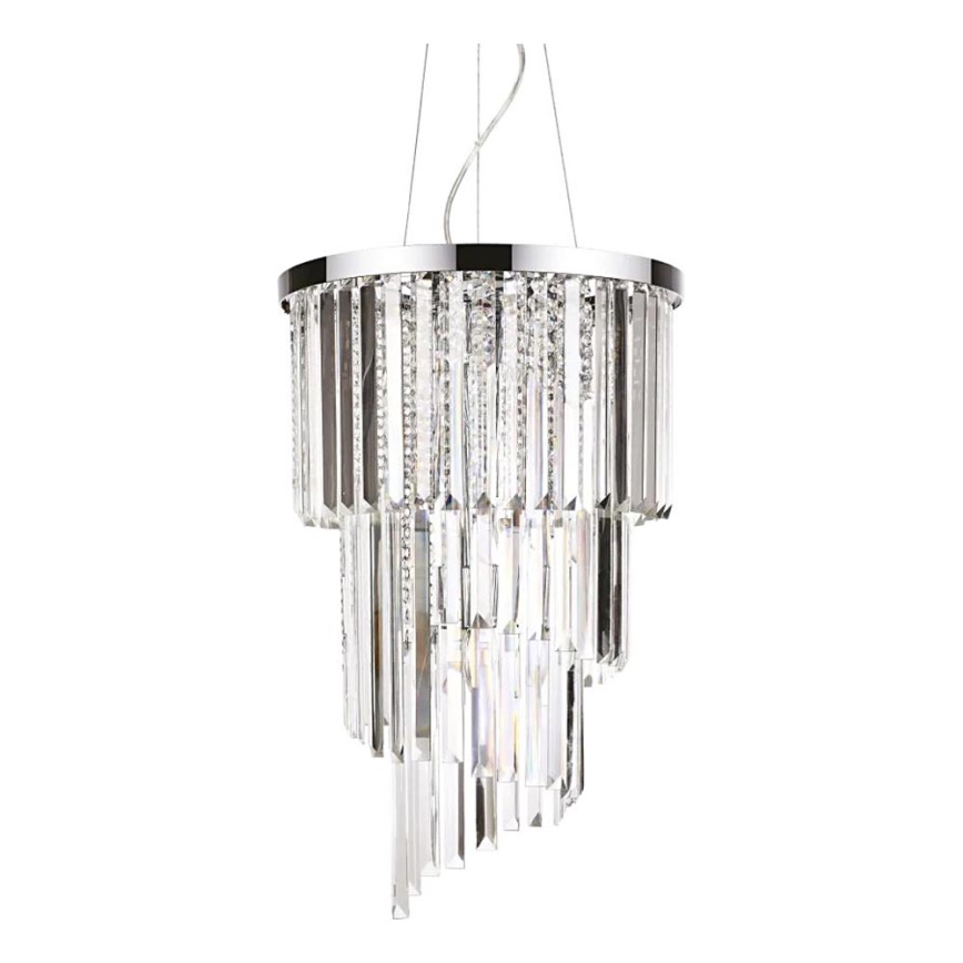 Ideal Lux - Lysekrone i krystal CARLTON 8xE14/40W/230V diameter 40 cm skinnende krom