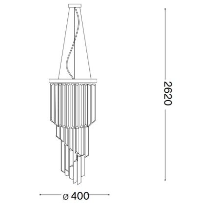 Ideal Lux - Lysekrone i krystal CARLTON 8xE14/40W/230V diameter 40 cm skinnende krom
