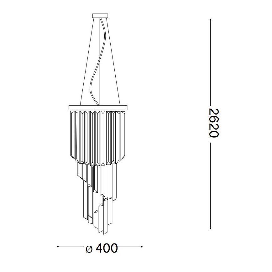 Ideal Lux - Lysekrone i krystal CARLTON 8xE14/40W/230V diameter 40 cm skinnende krom