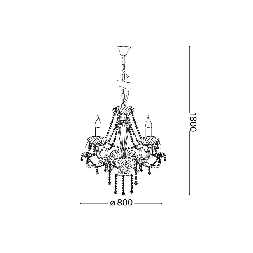 Ideal Lux - Lysekrone i krystal m. kædeophæng AMADEUS 8xE14/40W/230V diameter 80 cm transparent