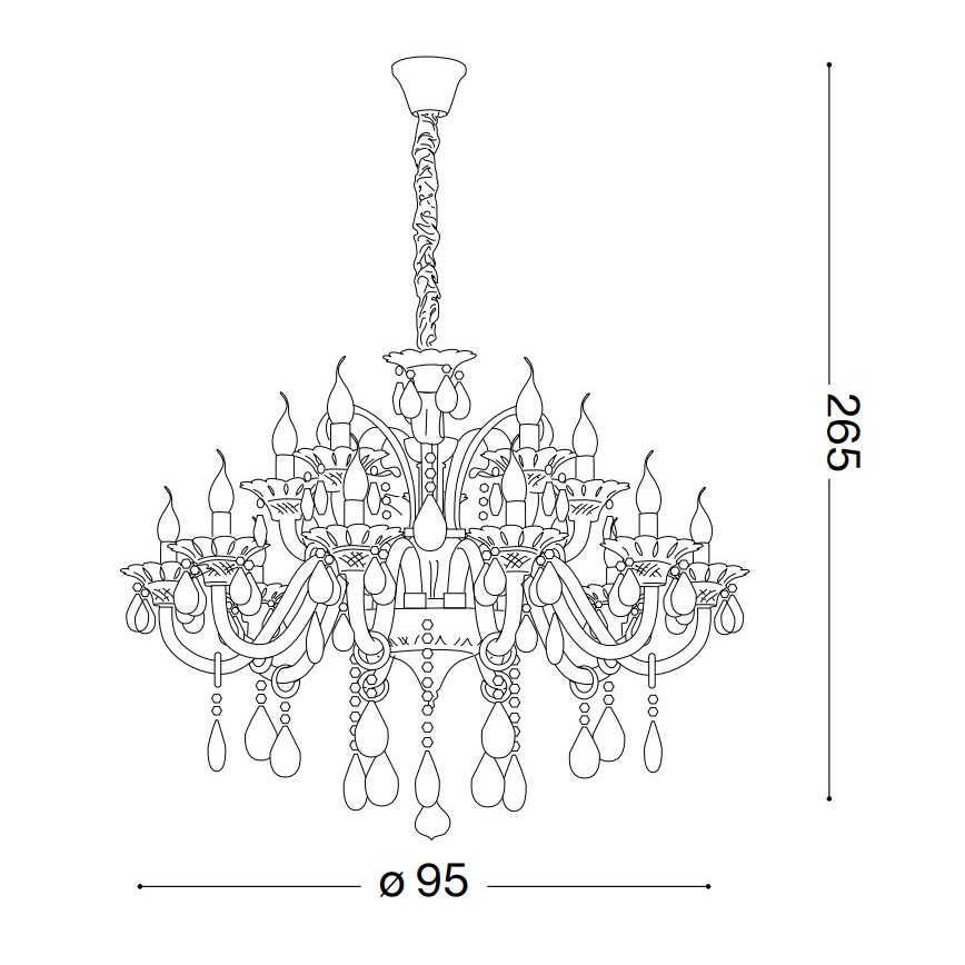 Ideal Lux - Lysekrone i krystal m. kædeophæng COLOSSAL 15xE14/40W/230V diameter 95 cm grå/skinnende krom