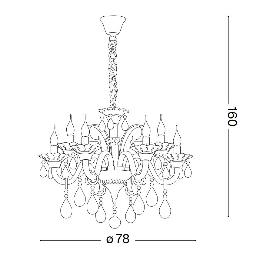 Ideal Lux - Lysekrone i krystal m. kædeophæng COLOSSAL 8xE14/40W/230V diameter 78 cm skinnende krom