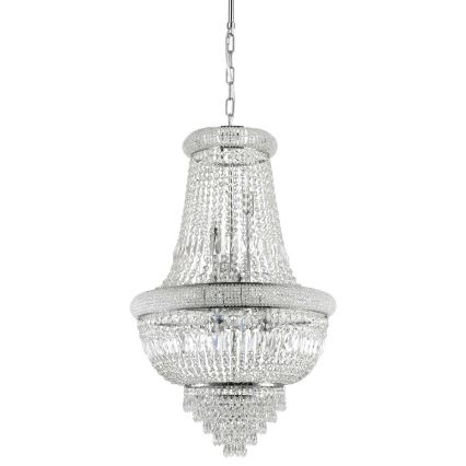 Ideal Lux - Lysekrone i krystal m. kædeophæng DUBAI 10xE14/28W/230V diameter 52 cm skinnende krom