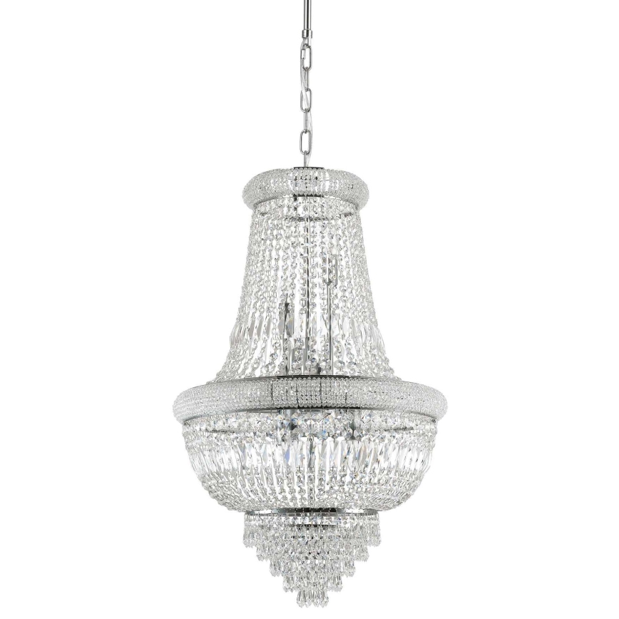 Ideal Lux - Lysekrone i krystal m. kædeophæng DUBAI 10xE14/28W/230V diameter 52 cm skinnende krom