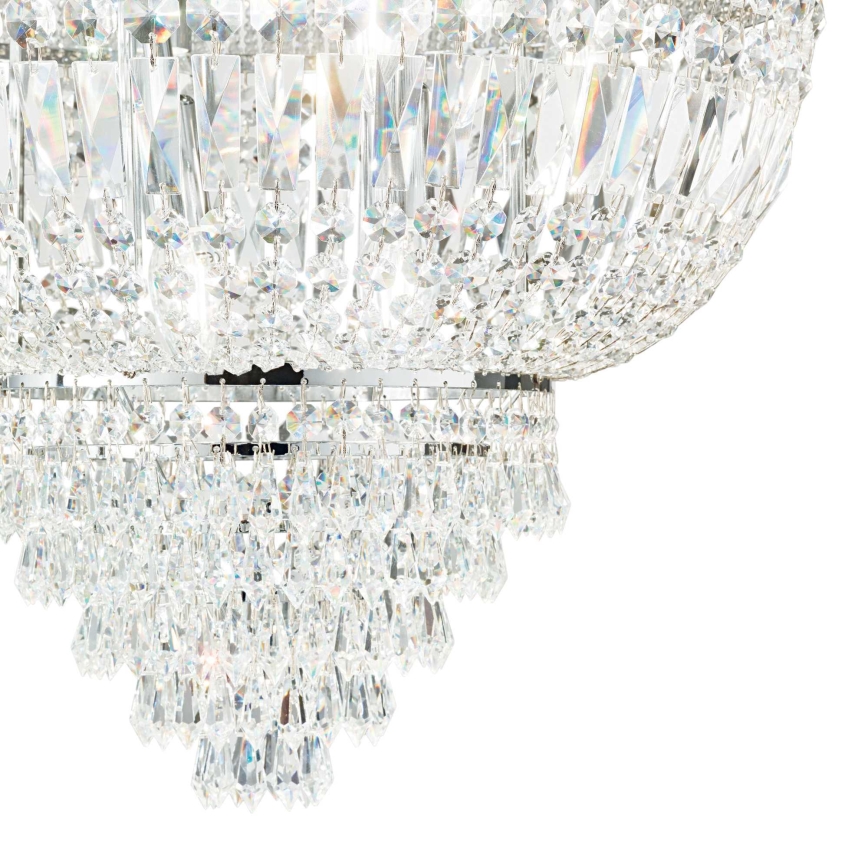 Ideal Lux - Lysekrone i krystal m. kædeophæng DUBAI 10xE14/28W/230V diameter 52 cm skinnende krom