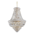 Ideal Lux - Lysekrone i krystal m. kædeophæng DUBAI 24xE14/28W/230V diameter 80 cm guldfarvet
