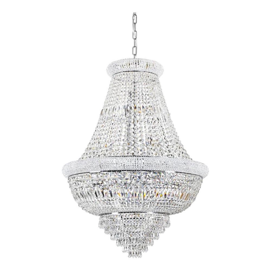 Ideal Lux - Lysekrone i krystal m. kædeophæng DUBAI 24xE14/28W/230V diameter 80 cm skinnende krom