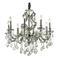Ideal Lux - Lysekrone i krystal m. kædeophæng GIOCONDA 8xE14/40W/230V diameter 73 cm sølvfarvet