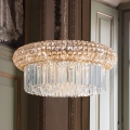Ideal Lux - Lysekrone i krystal m. kædeophæng NABUCCO 16xE14/40W/230V diameter 70 cm guldfarvet