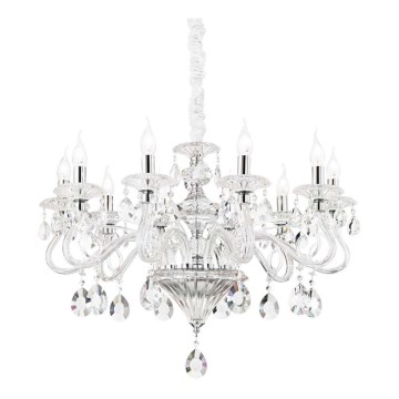Ideal Lux - Lysekrone i krystal m. kædeophæng NEGRESCO 10xE14/28W/230V diameter 85 cm transparent