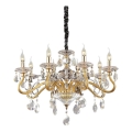 Ideal Lux - Lysekrone i krystal m. kædeophæng NEGRESCO 8xE14/28W/230V diameter 73,5 cm guldfarvet