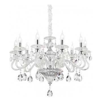 Ideal Lux - Lysekrone i krystal m. kædeophæng NEGRESCO 8xE14/28W/230V diameter 73,5 cm transparent