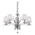 Ideal Lux - Lysekrone i krystal m. kædeophæng PEGASO 5xE14/28W/230V diameter 72 cm skinnende krom