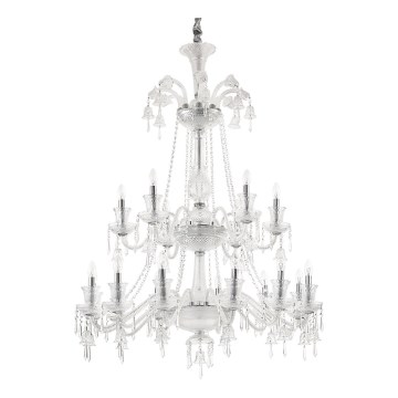 Ideal Lux - Lysekrone i krystal m. kædeophæng REDENTORE 18xE14/40W/230V diameter 102 cm transparent