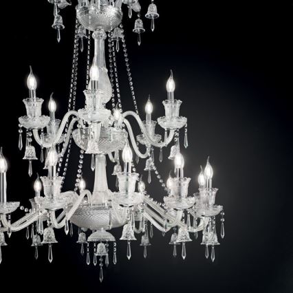 Ideal Lux - Lysekrone i krystal m. kædeophæng REDENTORE 18xE14/40W/230V diameter 102 cm transparent
