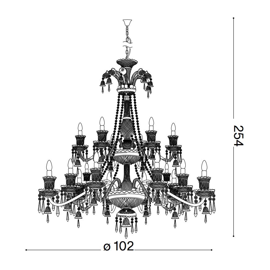 Ideal Lux - Lysekrone i krystal m. kædeophæng REDENTORE 18xE14/40W/230V diameter 102 cm transparent